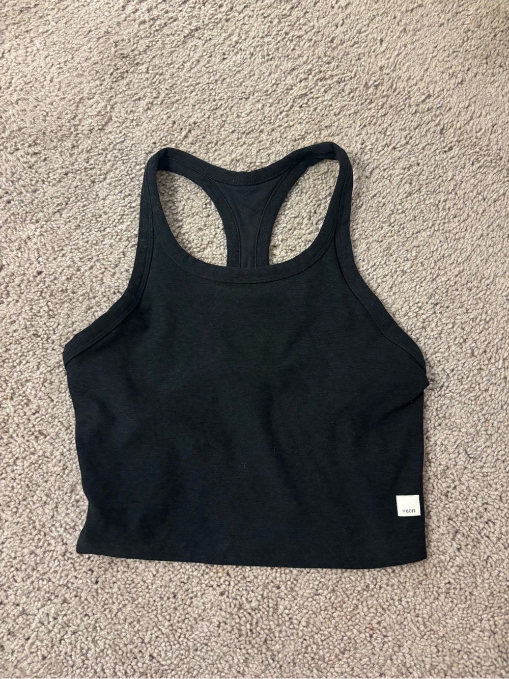 Vuori Black Racerback Crop Tank